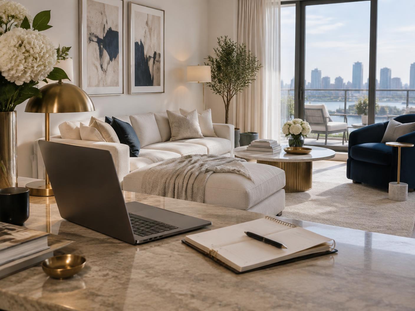 Organized luxury property operations workspace
